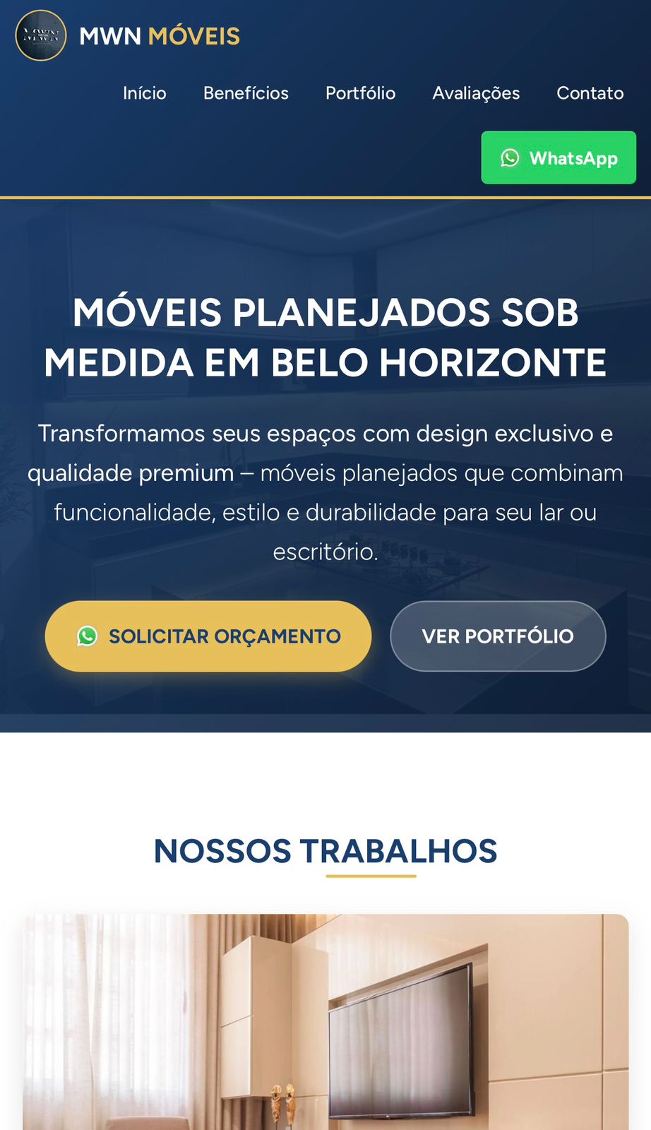 Landing page ambientes planejados
